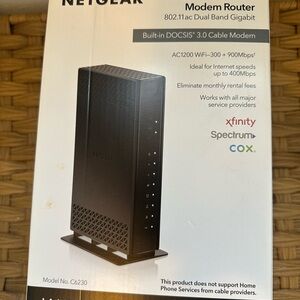 Netgear Black Modem Router Combo - High-Speed Networking ac1200(c6230)